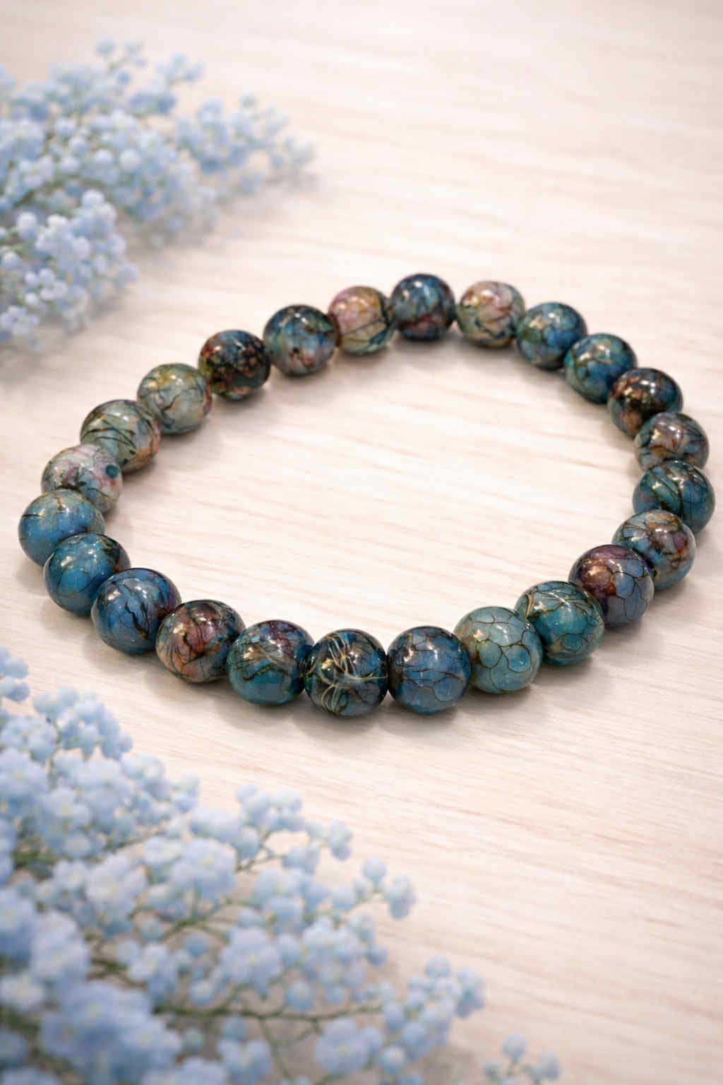 Bransoletka ze szklanych koralików